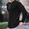 Men's Solid Color Crew Neck Pullover Knit Sweater
