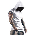 Men's Solid Color Casual Zipper Sports  Hoodie Tank Top