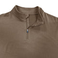 Men's Stand Collar Zip Solid Color Long Sleeve T-Shirt