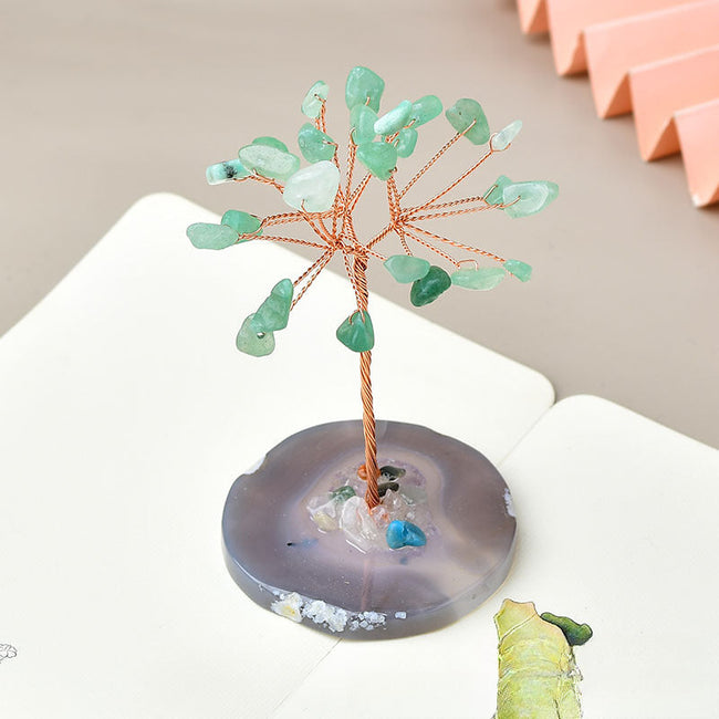 Natural Agate Slice Fortune Tree