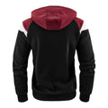 Men's Hooded Patchwork Drawstring Zip Sweatshirt Casual Retro