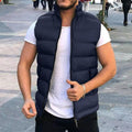 Men's Stand Collar Lightweight Zip-up Puffer Gilet