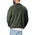 Men's Stand Collar Solid Color Fleece Zip-Up Sweatshirt