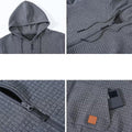 Men's Jacquard Check Solid Color Zip-up Hoodie Sweatshirts