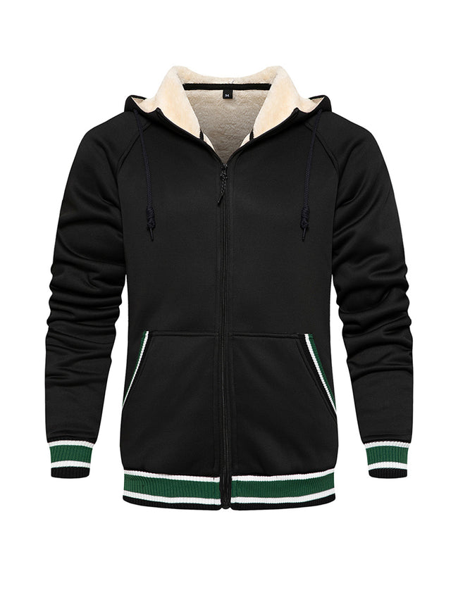 Men's Full Zip Regular Fit Fleece Hooded Sweatshirt with Pockets