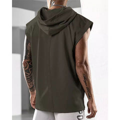James Fitness Pullover Sports Hooded Vest Tank Top