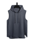 Ryan Drawstring Hooded High Low Hem Tank Top