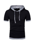 Vincent Solid Color Fake Two-piece Short-sleeved Hooded T-shirt