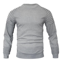 Men's Waffle Patchwork Crew Neck Raglan Sleeves Sweatershirt