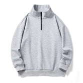 Men's Jacquard Drop Shoulder Half-zip Long Sleeve Sweatshirt