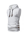 Men's Jacquard Small Check Pullover Hoodie Vest