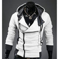 Men's Contrast Solid Color Zipper-up Hooded Jacket Active Hip Hop