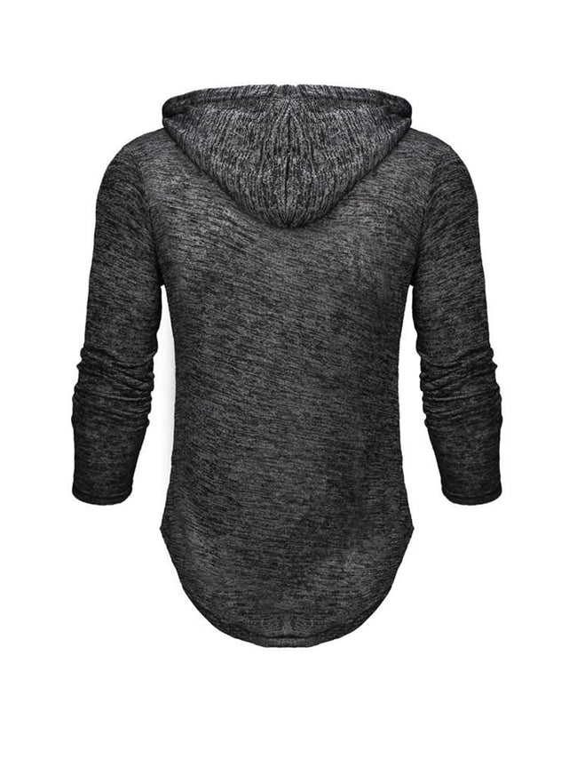 Men's Slub Yarn Hooded Long-sleeve T-shirt