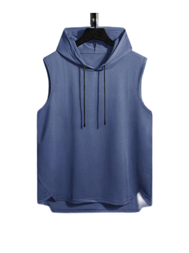 Ryan Drawstring Hooded High Low Hem Tank Top