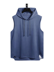 Ryan Drawstring Hooded High Low Hem Tank Top