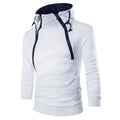 Men's Stand Collar Solid Color Zip Hoodies Sweatshirts