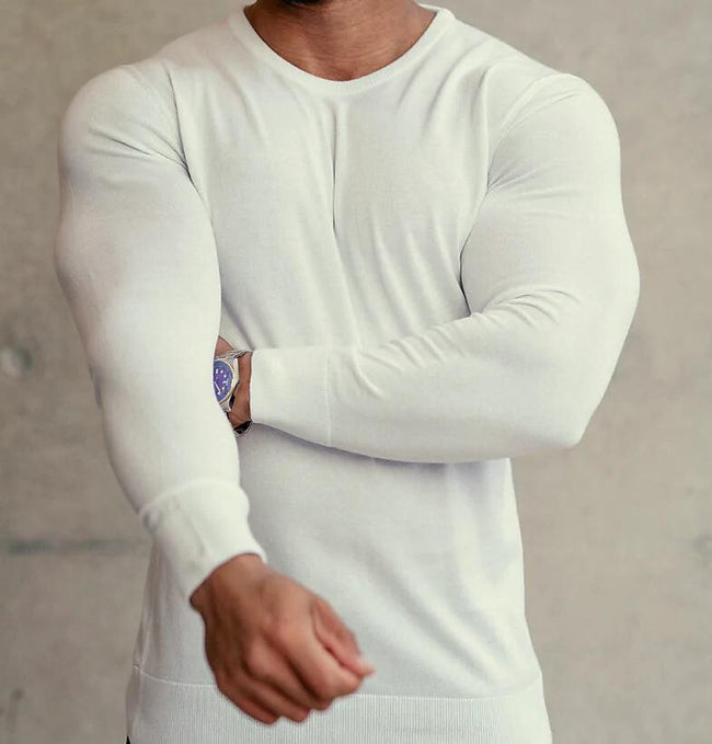 Men's Knit Solid Color Crew Neck Basic Casual Pullover Sweater