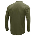 Men's Henley Collar Cotton Linen Long Sleeve Shirt