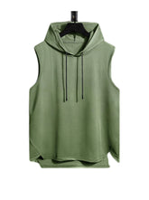 Ryan Drawstring Hooded High Low Hem Tank Top