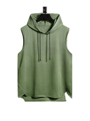 Ryan Drawstring Hooded High Low Hem Tank Top