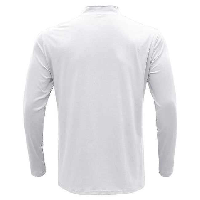 Men's Stand Collar Zip Solid Color Long Sleeve T-Shirt