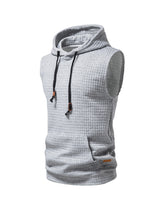 Men's Jacquard Small Check Pullover Hoodie Vest