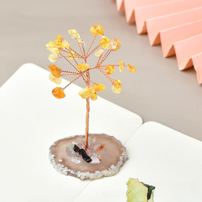 Natural Agate Slice Fortune Tree
