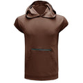 Men's Solid Color Casual Zipper Sports  Hoodie Tank Top