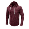Men's Patchwork Slub Yarn Hooded Long-sleeve T-shirt