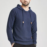 Men's Pullover Jacquard Check Pattern Hooded Sweater Basic Vintage Style