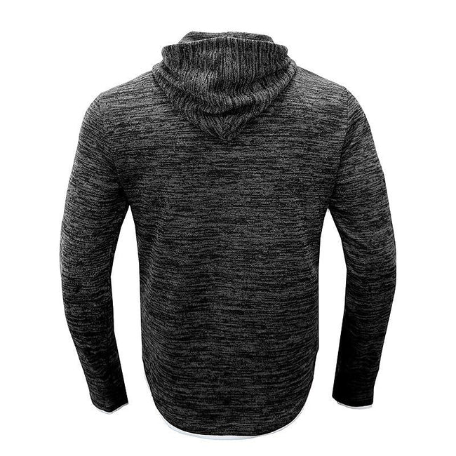 Men's Patchwork Slub Yarn Hooded Long-sleeve T-shirt