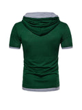 Vincent Solid Color Fake Two-piece Short-sleeved Hooded T-shirt