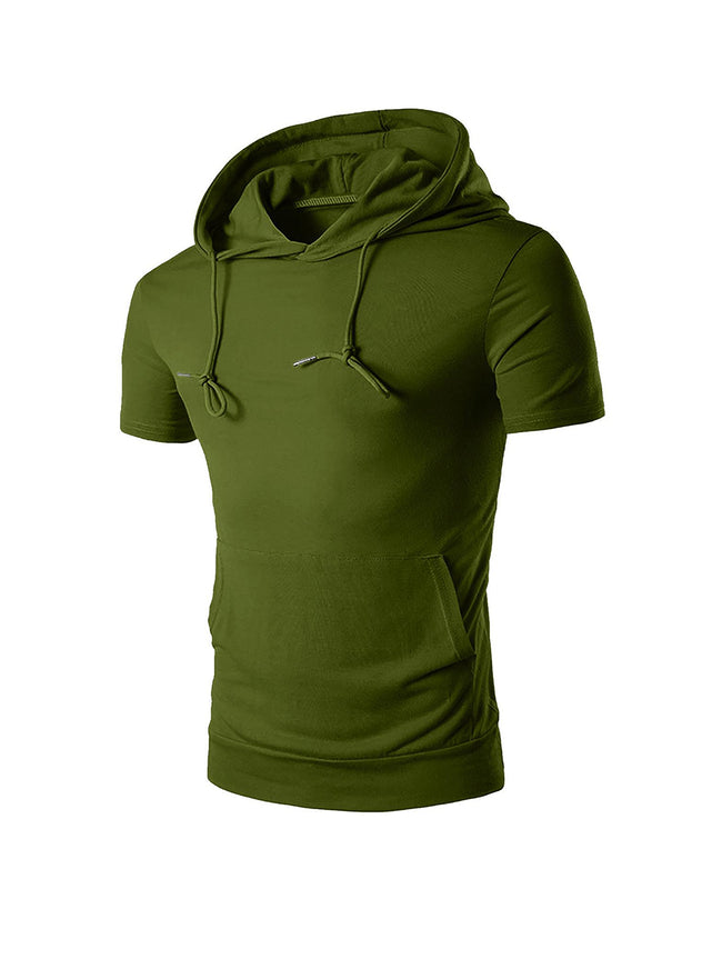 Ronald Solid Color Hooded Casual T-shirt