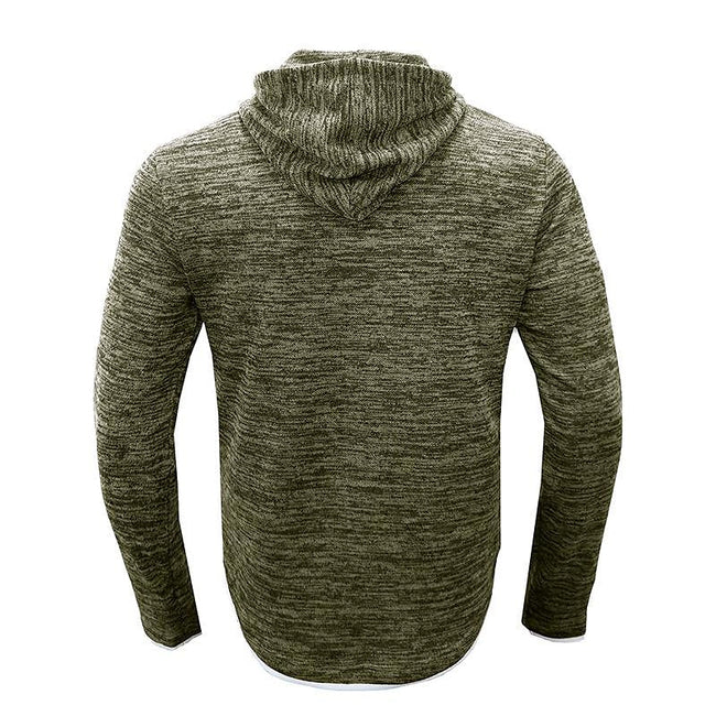 Men's Patchwork Slub Yarn Hooded Long-sleeve T-shirt