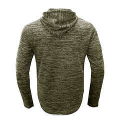 Men's Patchwork Slub Yarn Hooded Long-sleeve T-shirt