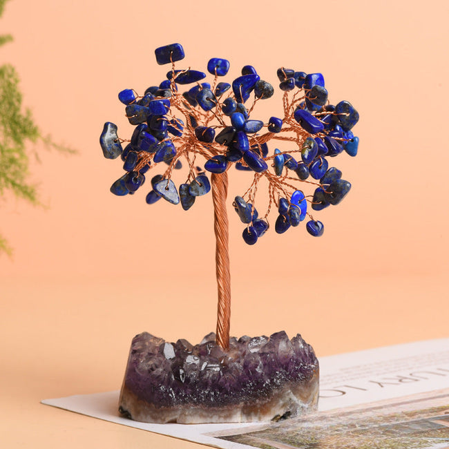 Natural Amethyst Cluster Base Fortune Tree Decoration