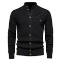 Men's Texture Pattern Stand Collar Knitted Cardigan