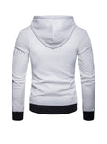 Men's Jacquard Small Check Hoodie Sweatshirt Jacket
