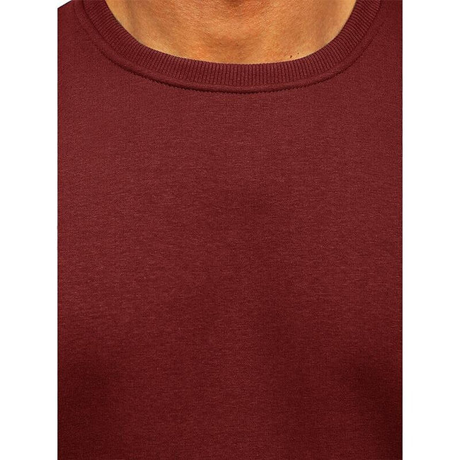 Men's Pullover Solid Color Fleece Crew Neck Sweatshirts