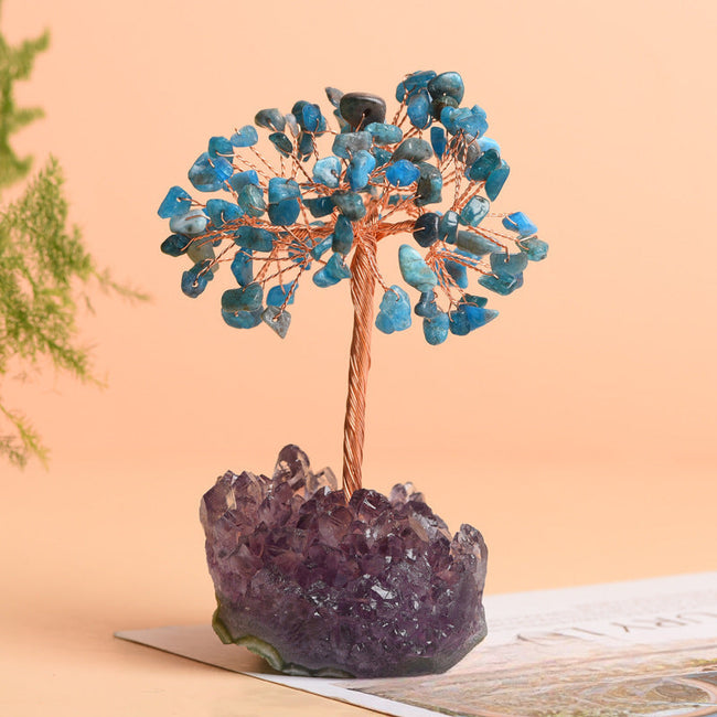 Natural Amethyst Cluster Base Fortune Tree Decoration