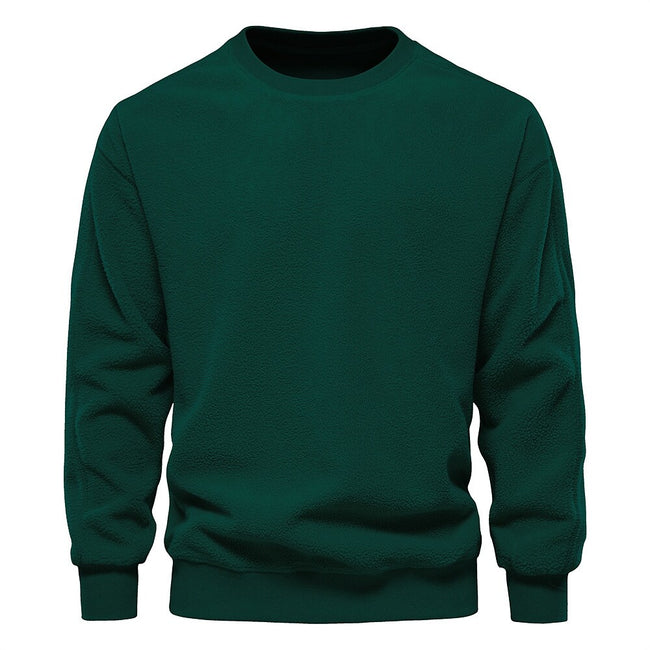 Men's Fleece Solid Color Shoulder Drop Pullover Sweatshirt