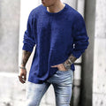 Men's Solid Color Crew Neck Pullover Knit Sweater