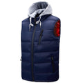Men's Stand Collar Detachable Hood Zip-up Padded Gilet