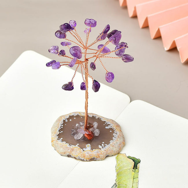 Natural Agate Slice Fortune Tree