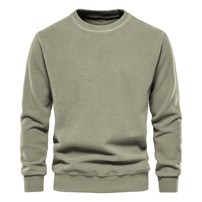 Men's Fleece Solid Color Pullover Sweatshirt