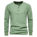 Men's Solid Waffle Raglan Sleeve Henley Collar T-Shirt