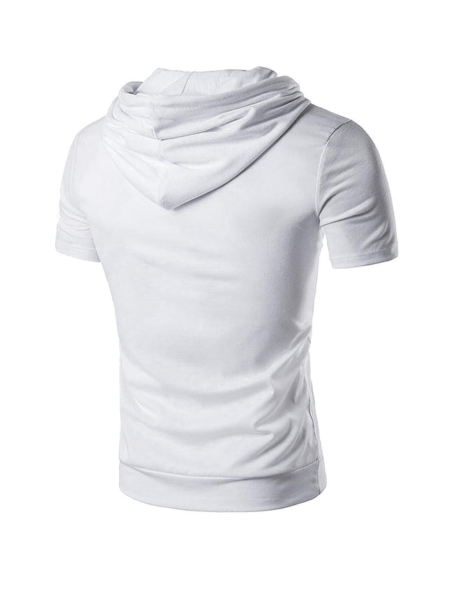 Ronald Solid Color Hooded Casual T-shirt