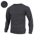 Men's Waffle Solid Color Pullover Long Sleeve Sweatshirt