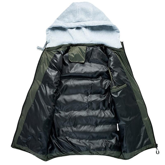 Men's Stand Collar Detachable Hood Zip-up Padded Gilet