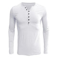 Men's Solid Color Henley Collar Long Sleeve T-Shirt